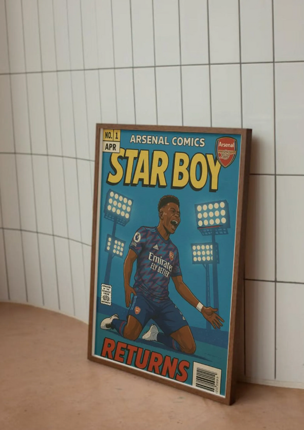 Bukayo Saka Comic Book A3 Style Print