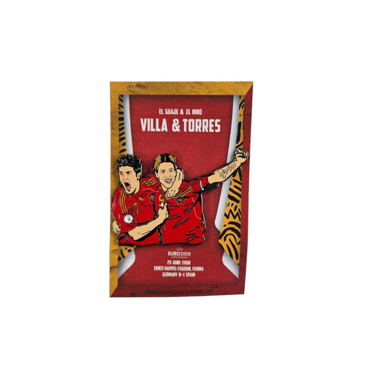 Villa & Torres - EURO 2008 Winners Football Icon Pin Badge