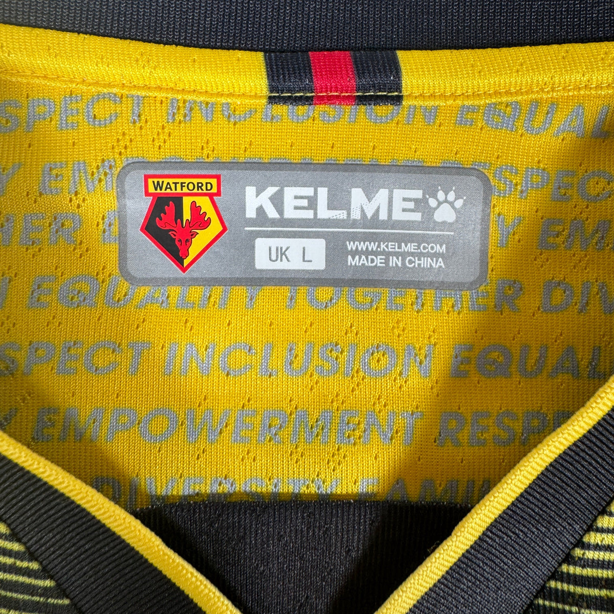 KING 7 Watford 2020/2021 Home Match Spec Poppy Football Shirt Large