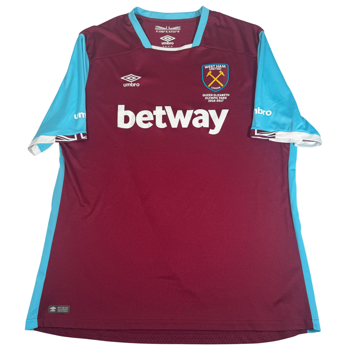 West Ham United 2016/2017 Home Football Shirt 3XL