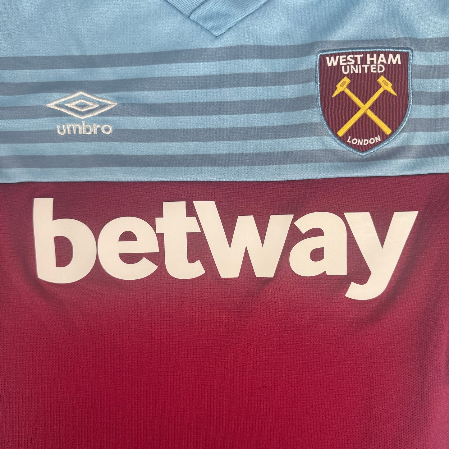 West Ham United 2019/2020 Home Long Sleeve Football Shirt Medium