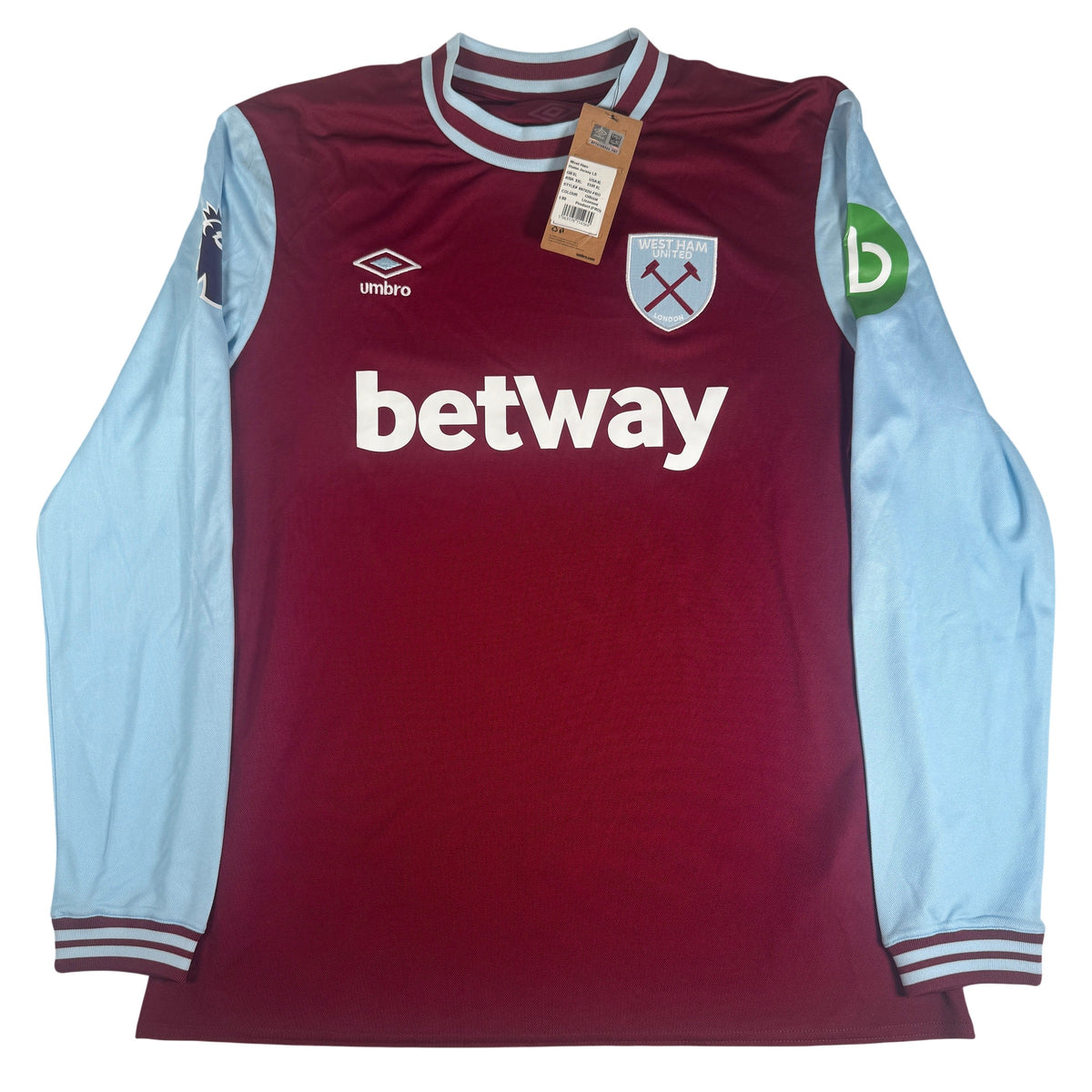 West Ham United 2024/2025 Home Long Sleeve Football Shirt XL BNWT